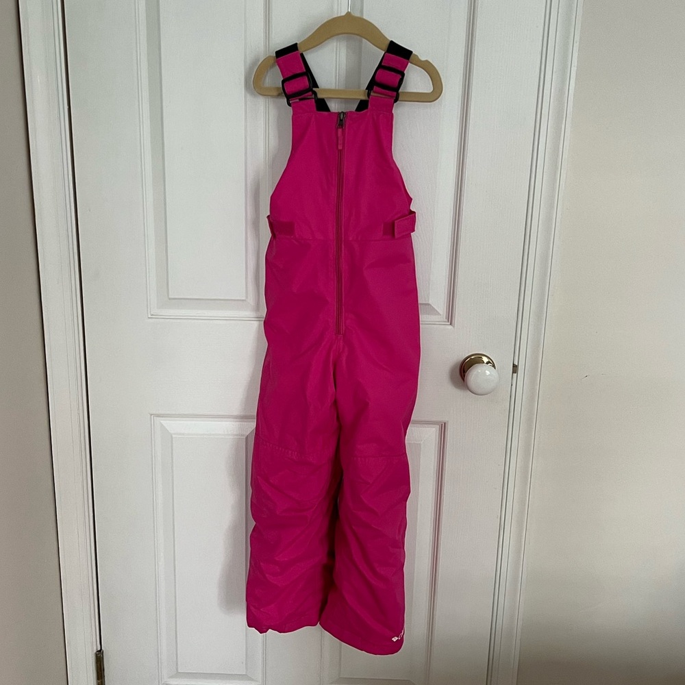 Girls pink Columbia Snow bibs Size XS